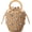 C-khaki, variant on Summer Straw Bag for Women Pearl Flower Bucket Tote Bag Diamond Handbag Hand Woven Rattan Shell Purse Drawstring