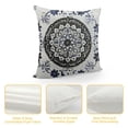 thumbnail image 4 of PRATYUS  Throw Pillow Cases Cozy Fleece Mandala Floral Medallion Compass Decorative Cushion Covers for Couch Bed Sofa Farmhouse Decoration Navy Blue Grey 22x22in, 4 of 5