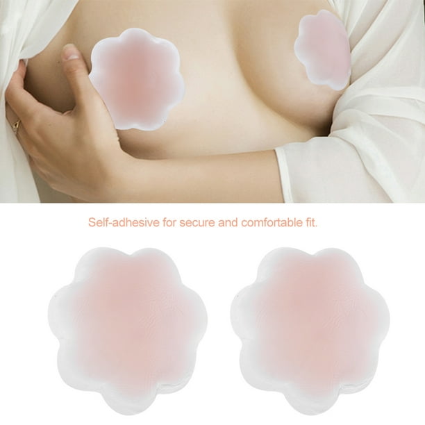 Silicone Nipple Covers, Reusable Breast Nippleless Sticker Breast Lift Nude  Adhesive Pasties Women Breast Petals