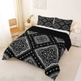 thumbnail image 2 of jejeloiu Retro Floral King Size Comforter Sets For Men Women,Classic Paisley Comforters King Size,Black White,Black Reversible,3pcs,1 Comforter and 2 Pillowcases, 2 of 7