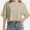 Khaki green, variant on Women's Loose Fit Crop Tee - Short Sleeve Crew Neck Casual T-Shirt - Summer Comfort Top