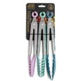 Thyme & Table NonScratch Silicone Tip Food Prep Locking Tongs, 3Piece