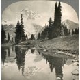 thumbnail image 2 of Mt. Rainier C1920. Nviewed From The Shore Of Mirror Lake. Photograph C1920. Poster Print by, 2 of 4