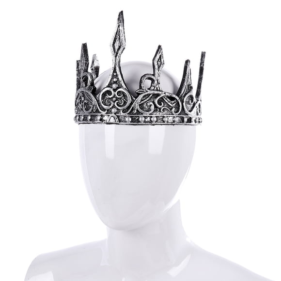 1pc King Crown Foam Cosplay Silver Party Favors Monarch Crown Performance Headwear for Halloween Banquet Party