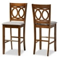 thumbnail image 2 of Baxton Studio Carson Modern and Contemporary Grey Fabric Upholstered and Walnut Brown Finished Wood 2-Piece Bar Stool Set, 2 of 9