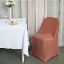 Efavormart Stretchy Spandex Fitted Folding Chair Cover Dinning Event Slipcover For Wedding Party Banquet Catering - Terracotta