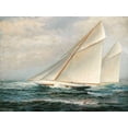 thumbnail image 2 of Tyler, James Gale 14x12 Gold Ornate Wood Framed with Double Matting Museum Art Print Titled - Americas Cup Racing, 2 of 4
