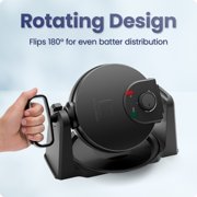Chefman Flip Belgian Waffle Maker w/ Non Stick Plates, Adjustable Timer - Black