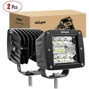 Nilight 2PCS 3Inch 42W LED Cubes Upgraded Spot Flood Combo Beam Square LED Pod Light Driving Fog Light for Offroad