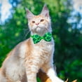 thumbnail image 5 of St. Patrick's Day Pet Bow Tie Four Leaf Clover Decoration for Cats Dogs Size 3.15x1.57 Inches, 5 of 6
