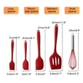 thumbnail image 2 of Cooking Silicone Spatula Set Heat Resistant Turner Scraper Baking Utensils Red 5pack, 2 of 7