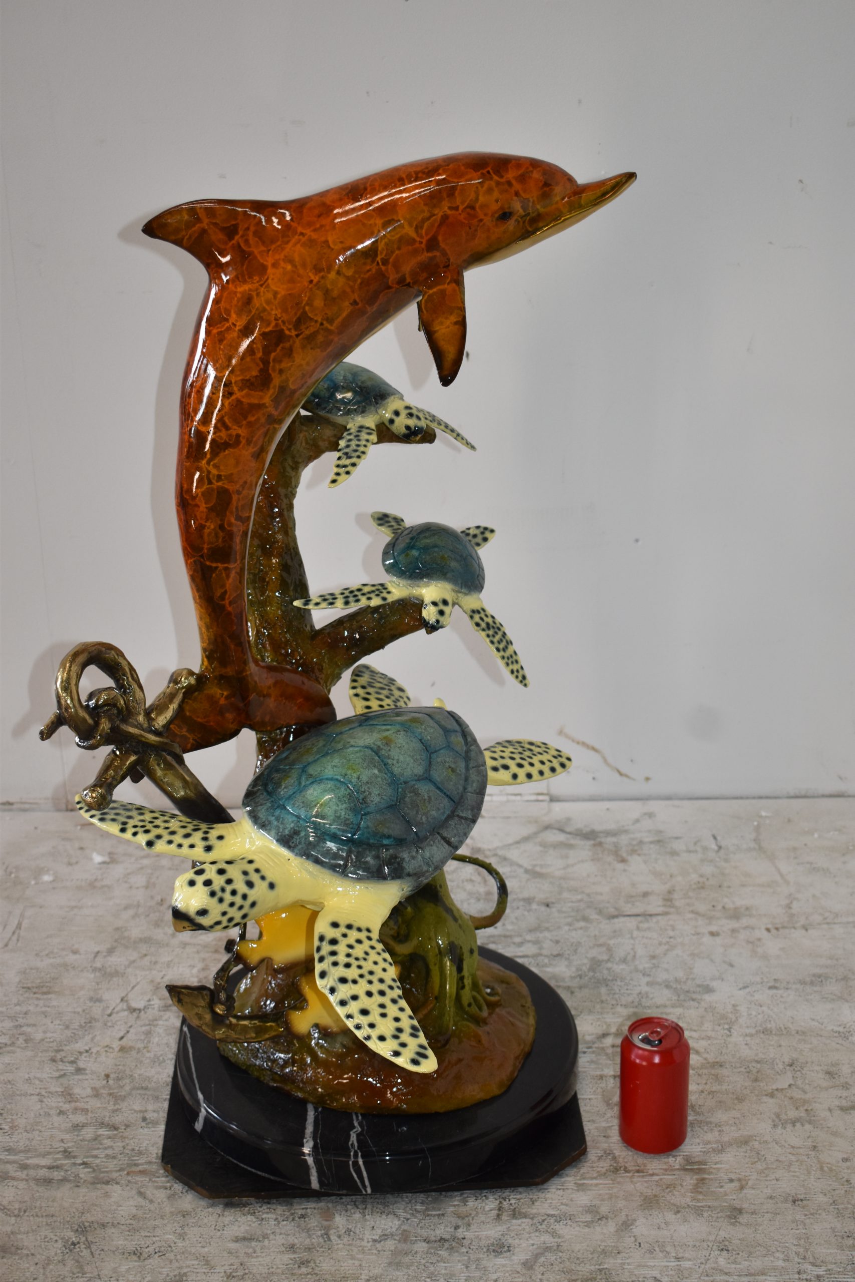 Nifao Dolphin Octopus and Three Turtles Outdoor Fountain Statue, Bronze Garden Water Feature Sculpture for Patio & Yard – Garden Outdoor Decor Sculpture, 28"L x 21"W x 35"H