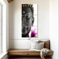 thumbnail image 2 of Elephant Stock Buddha Head Wall Art - Vertical Multi Panel Canvas - Living Room Wall Decor - Wellness Multi Panel - Black And Gray Decor - 24" x 52", 2 of 4