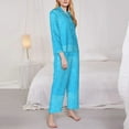 thumbnail image 3 of Haiem Sky Blue Glitter Pattern Women’s Long-sleeve Sleepwear,Sleepwear Set,2-piece Loungewear Set,Soft PJs Comfy Nightwear with Pockets-X-Large, 3 of 7
