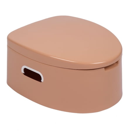 Portable Toilet with Non-Slip Mat, Brown - Camping Commode, Travel Toilet, Emergency Toilet for Outdoor Use, Elderly & Patients