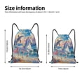 thumbnail image 4 of Drawstring Backpack - Dolphin Rainbow Horse Splash Proof Small Drawstring Gym Bag for Women Men, Cinch Sports String Bag Backpack for Travel Swimming Beach, 4 of 8