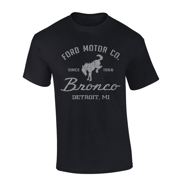 Trenz Shirt Company Bronco Ford Motor Co. Bronco Detriot, MI. Since 1966 Graphic Short-Sleeve Mens T-Shirt-Black-4xl