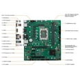 thumbnail image 3 of Asus H610M-CT D4-CSM Desktop Motherboard - Intel H610 Chipset - Socket LGA-1700 - Micro ATX, 3 of 8