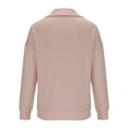 thumbnail image 6 of IROINNID Fall Shirts for Women Long Sleeve Fall Winter Solid Color V-Neck Tops Pullover Basic Comfy Sweatshirts with Pocket,Pink, 6 of 7