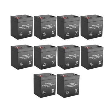 BatteryGuy Yuasa ESH5-12 replacement battery - BatteryGuy brand equivalent (rechargeable, High Rate - Qty of 10)