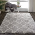 thumbnail image 2 of Nourison Ultra Plush Shag ULP02 Gray/White Indoor Area Rug - 5' x 7', 2 of 9