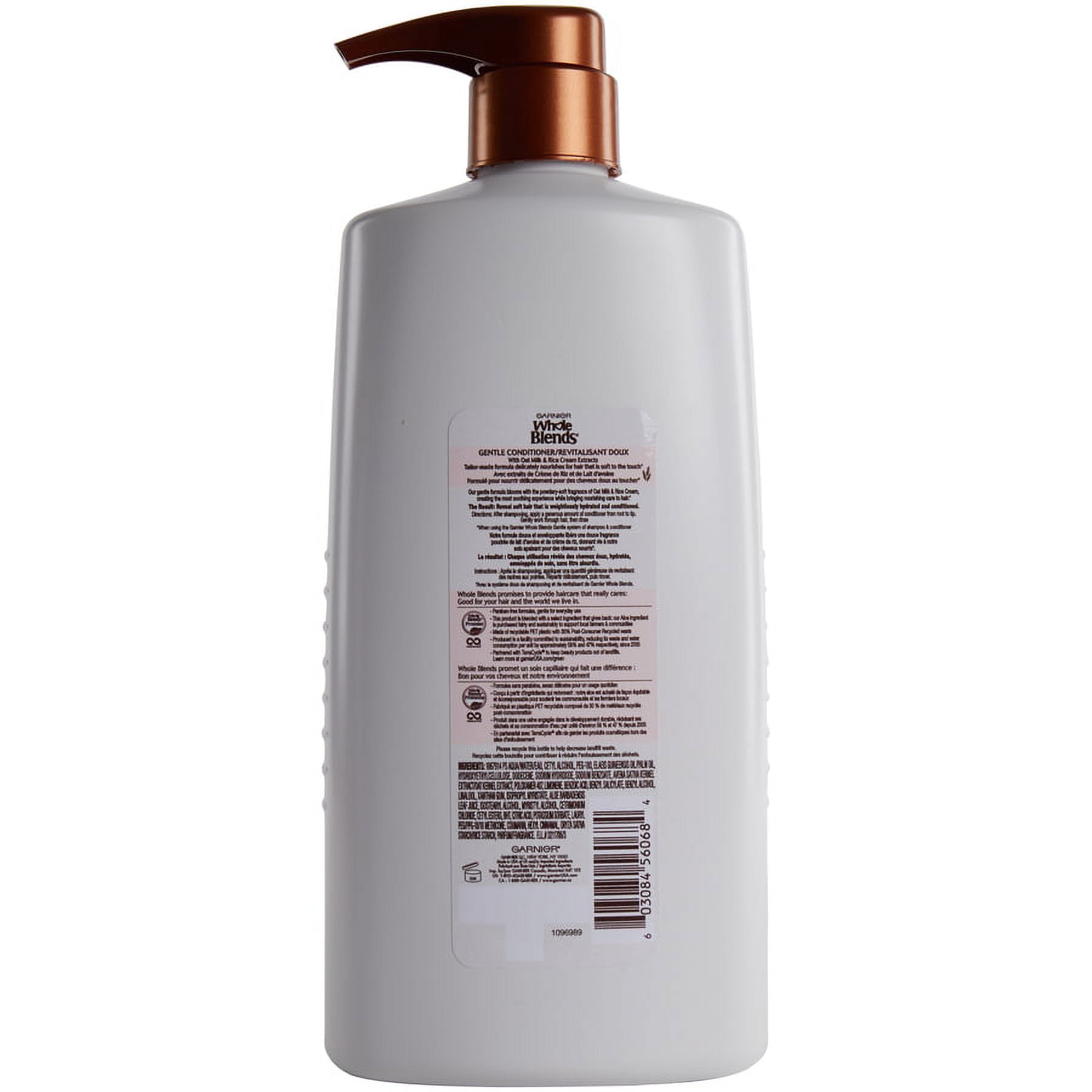 Garnier Whole Blends Gentle Conditioner with Oat Milk Rice Cream Extracts, 26.6 fl oz