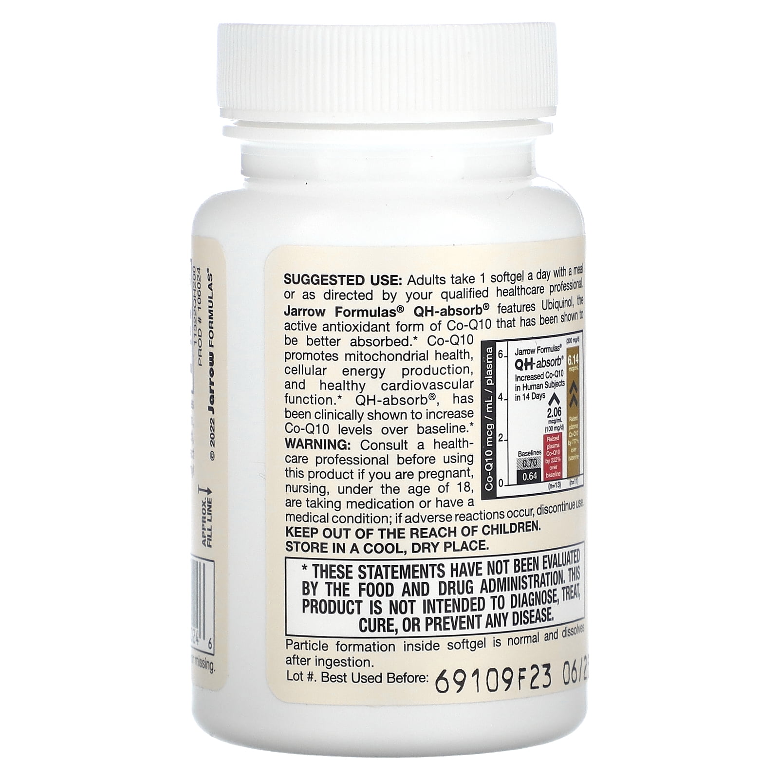 Jarrow Formulas QH-Absorb, High Absorption / Enhanced Stability, 200 mg, 30 Softgels