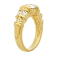 thumbnail image 2 of Gold Plated Round CZ Solitaire Ring w/Baguette/Round CZ Accents, Size 8.5, 2 of 7