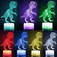 thumbnail image 3 of 3D Dinosaur Night Light,LED Illusion Table Desk Lamps, 16 Colors Dimmable Remote/Smart Touch Night Lights, Best Toys Gift for Kids, 3 of 7