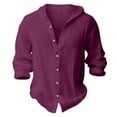 thumbnail image 4 of Splozh Chemise Boutonnée Garçon Été Basique Décontractée Manches Longues Chandails Garçon Chemise Boutonnée Garçon Chemise à Col, Violet Foncé, 8-9 Ans, 4 of 4