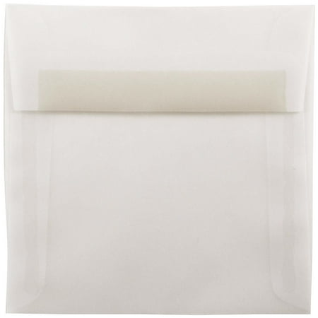 UPC: 0701936237125 | JAM 5.5 x 5.5 Translucent Envelopes  Clear  250/Pack