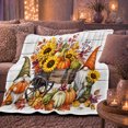 thumbnail image 6 of Autumn Cart Gnomes Sunflowers Rustic Farmhouse, Cozy Friendship Quote Scene, Warm Flannel Blanket for Ranch House and Living Room, Art Lovers Thanksgiving Gift, Artistic Home Decor, 6 of 9
