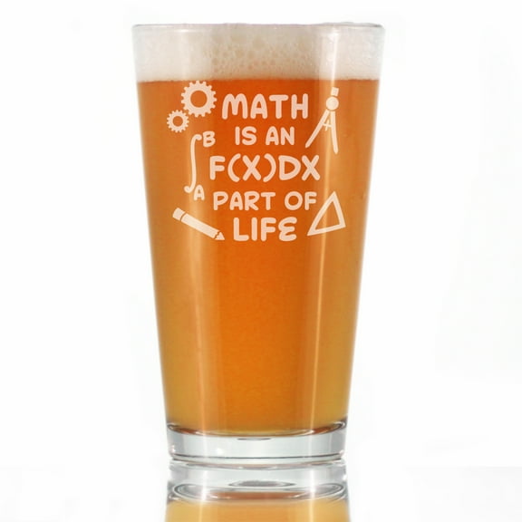 Bevvee Pint Glass 16 oz Math Integral Math Enthusiast Gifts Beer Glasses