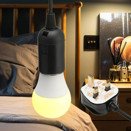 

EDFRWWS E27 Lamp Base w/ Switch LED Bulb Suspension Lamp Socket Holder (UK Black)