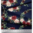 thumbnail image 3 of Soimoi Blue Cotton Jersey Fabric Ranunculus & Penoy Floral Print Decor Fabric Printed By the Yard 64 Inch Wide, 3 of 3