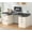 Black and White, variant on 60" Farmhouse Electric Standing Desk with Drawers for Home Office