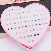 36 Pairs/Box Multi-Color Cartoon Hypoallergenic Stud Earrings Set For Women Girl Daughter Gifts Jewelry
