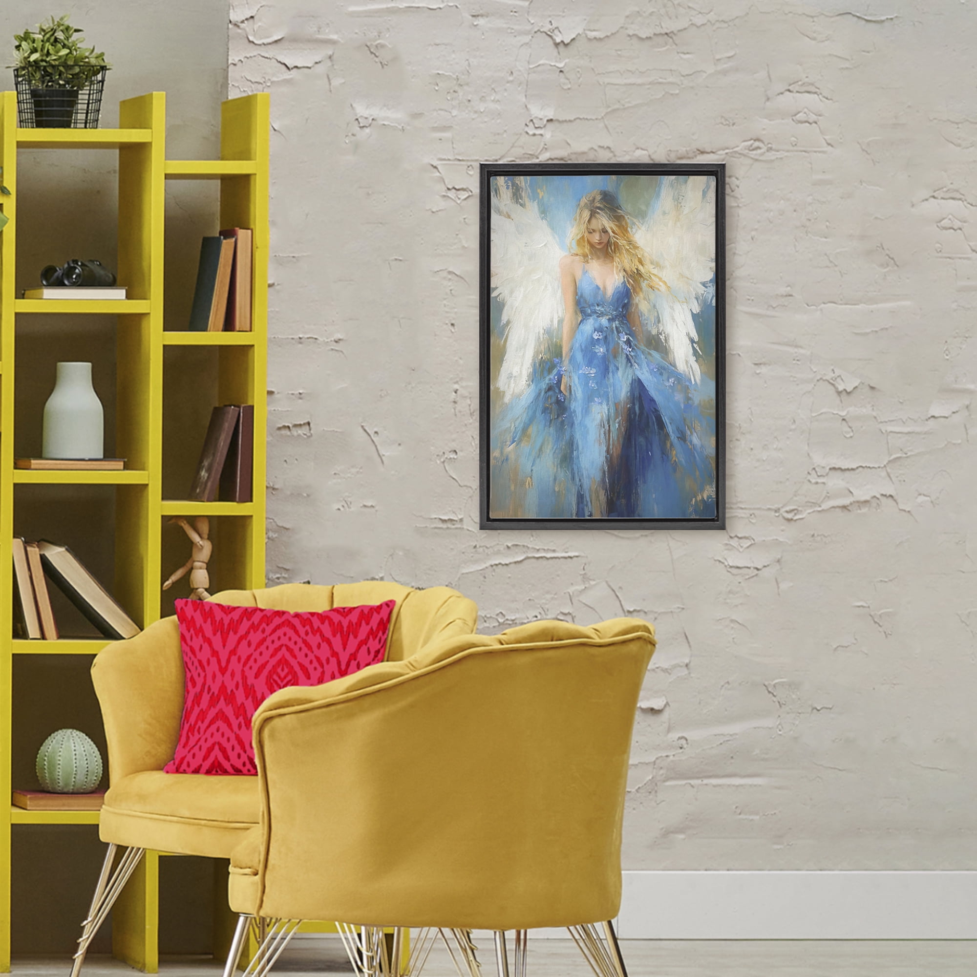 Stupell Industries Blue Flame of Hope Black Framed Floater Canvas Wall Art, design by Tina LeCour