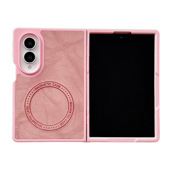 Mynvo Magnetic Case for Samsung Galaxy Z Fold 8, PU Leather Support Wireless Charging Non-Slip Anti-Fingerprint Shockproof Protective Bumper for Women Men