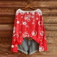 thumbnail image 4 of Christmas Sweater for Womens Knit Long Sleeve Round Neck Casual Loose Xmas Graphic Pullover Sweaters Fall Winter Top (L, Red), 4 of 5