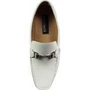 Masimo Mens Faux Suede Driving Moccasins Adult Male Slip on Dress Shoes White 7.5