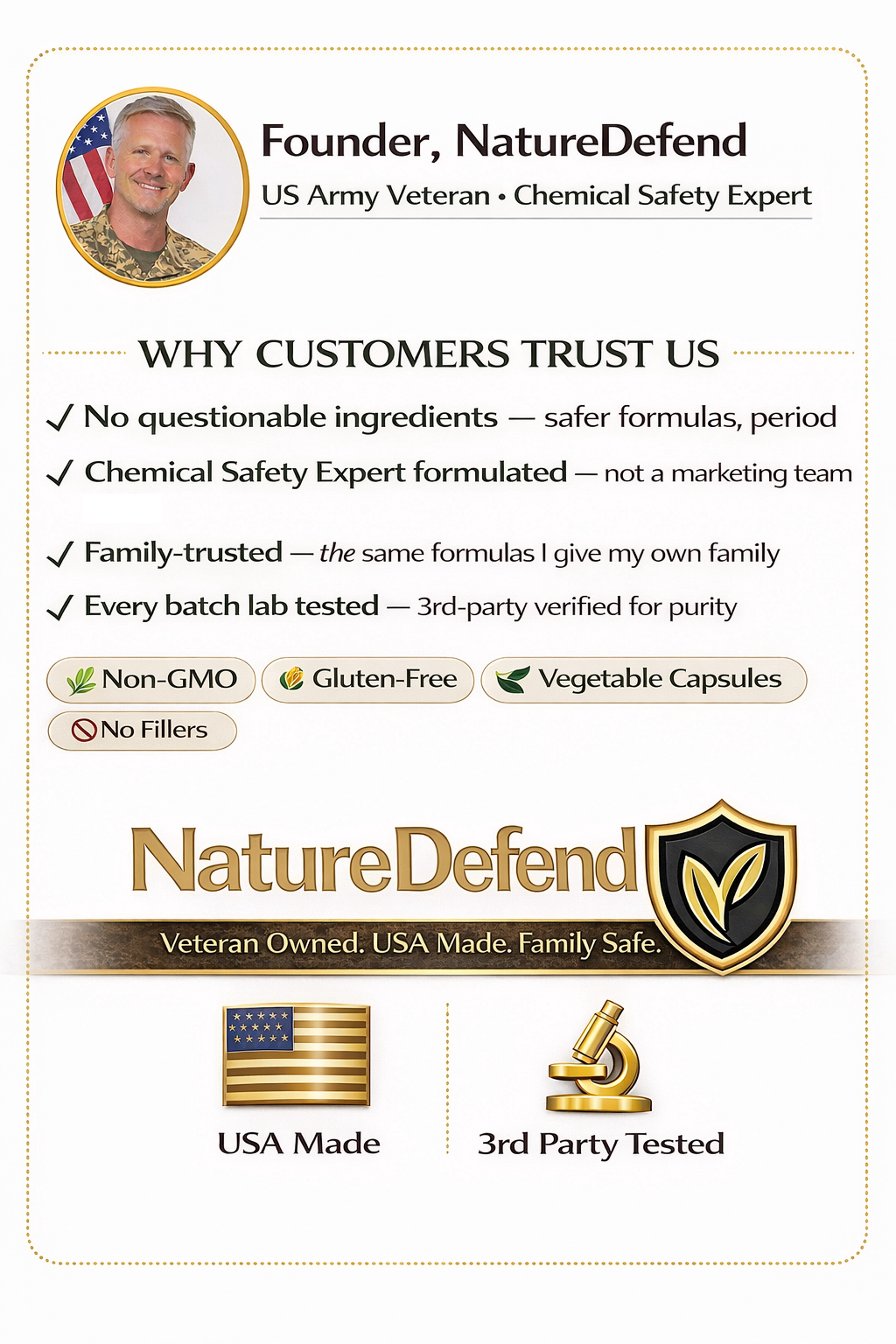 NatureDefend Stress Support Complex Supplement, B-Vitamins & St. John’s Wort, 60 Capsules, Veteran-Owned, USA Made