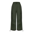 thumbnail image 6 of KJIUQ Parachute Pants for Women Baggy Cargo Pants Multi-Pocket High Rise Y2K Pants Teen Girls Wide Leg Trousers Streetwear(Z1-Army Green,M), 6 of 8