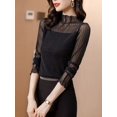 thumbnail image 1 of Blusa de cuello alto para Mujer, Top de encaje, Ropa femenina, 2024, 1 of 5