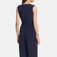 thumbnail image 2 of tredstone Femmes Solide V Cou Jambe Large Combinaison Plissée Taille Haute Sans Manches Body, 2 of 5