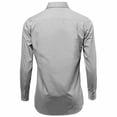 thumbnail image 3 of Men's Slim Fit Button Up Long Sleeve Solid Dress Shirt - Light Gray - 2XL (18-18.5) 36/37 sleeve, 3 of 5