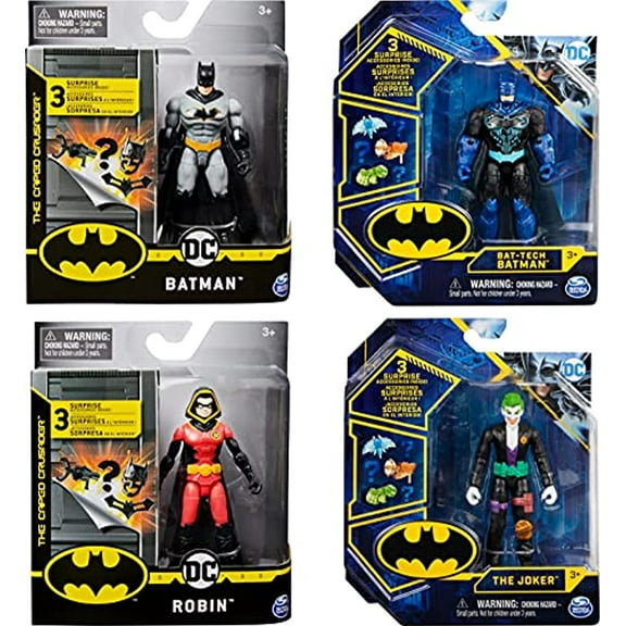 BATMAN 4 Inch Action Figure with 3 Mystery Accessories Mission 2
