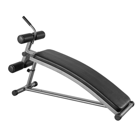 KFFKFF Curved Decline Sit-Up Bench with Reverse Crunch Handle, Adjustable to 6 Heights, Heavy-Duty Steel Frame, 600 lbs Capacity for Home Gym Strength Training and Full-Body Workouts