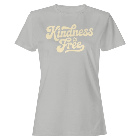 Smartprints Kindness Is Free Women's T-Shirt Ash, Cotton, S