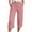 Pink, variant on ShiShine Capris Pants for Women Casual Drawstring Elastic High Waist Wide Leg Lounge Capris